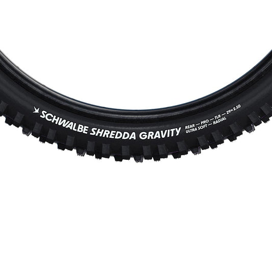 Schwalbe Shredda Front Tire - 29 x 2.50 Tubeless Folding BLK Evolution Line Gravity Pro Addix Ultra Soft Radial E-50