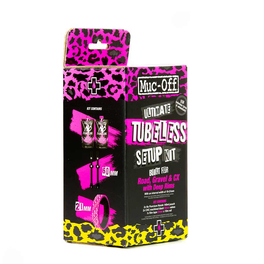 Muc-Off Ultimate Tubeless Kit - Road/Gravel/CX 21mm Tape 60mm Valves