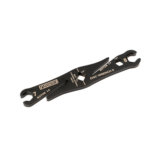 Pedros Disc Wrench II 7 & 8mm flare wrenches plus two rotor truing slots