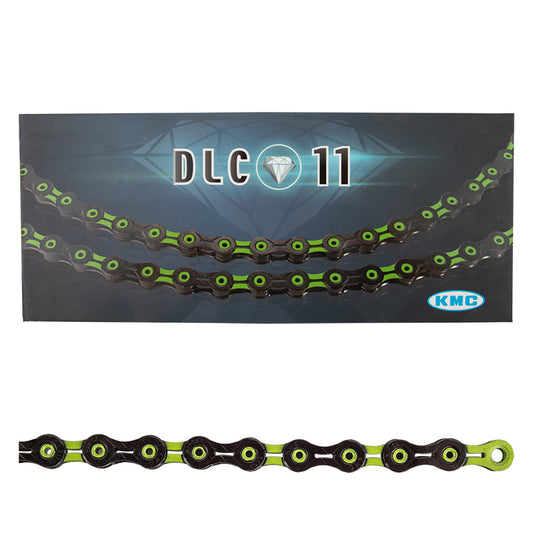 KMC DLC 11 Chain - 11-Speed 118 Links Black/Green