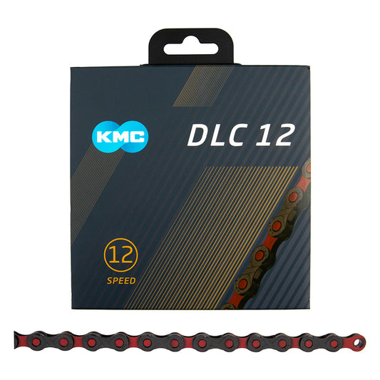KMC DLC 12 Chain - 12-Speed 126 Links Black/Red