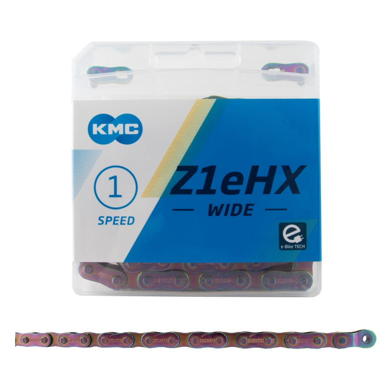 KMC Z1eHX Wide Chain - Single Speed 1/2" x 1/8" 112 Links Neo Chrome