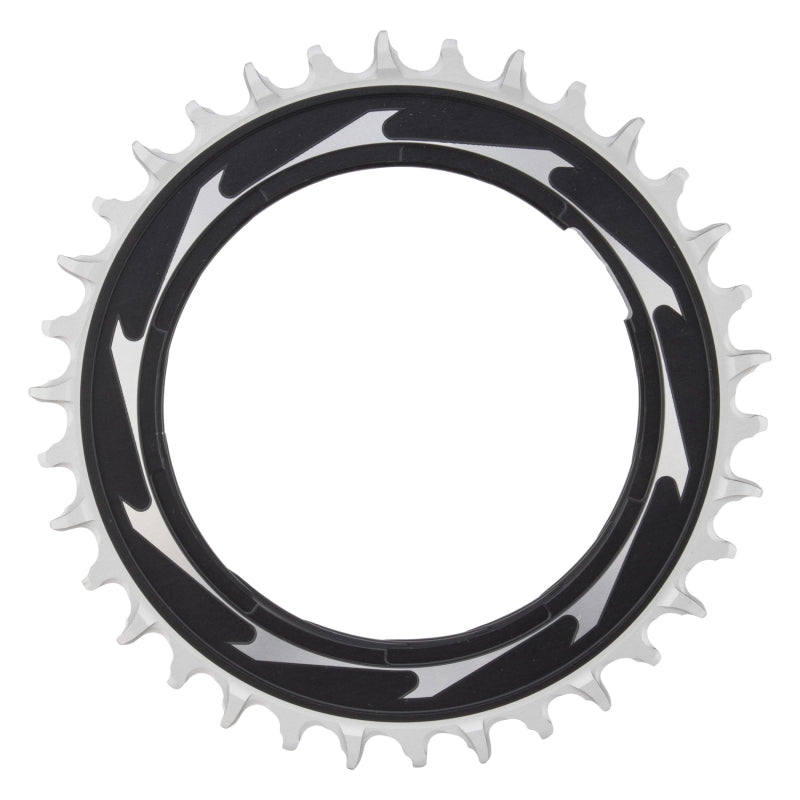 SRAM XX SL Eagle T-Type Thread Mount Chainring - 34t 12-Speed Thread Mount For XX SL PM Spider 0mm Offset Aluminum BLK/Silver