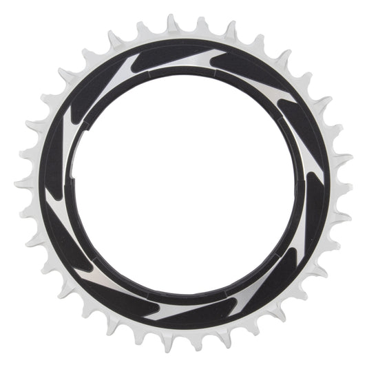 SRAM XX SL Eagle T-Type Thread Mount Chainring - 34t 12-Speed Thread Mount For XX SL PM Spider 3mm Offset Aluminum BLK/Silver