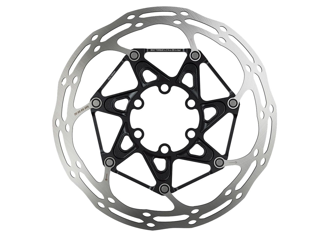 SRAM Centerline X Disc Brake Rotor - 160mm 6-Bolt Ti Bolts Silver/Black