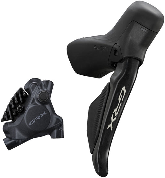 Shimano GRX ST-RX715 Di2 Shift/Brake Lever BR-RX410 Hyd Disc Brake Caliper - Right/Rear 12-Speed Flat Mount Caliper For 25mm Mount