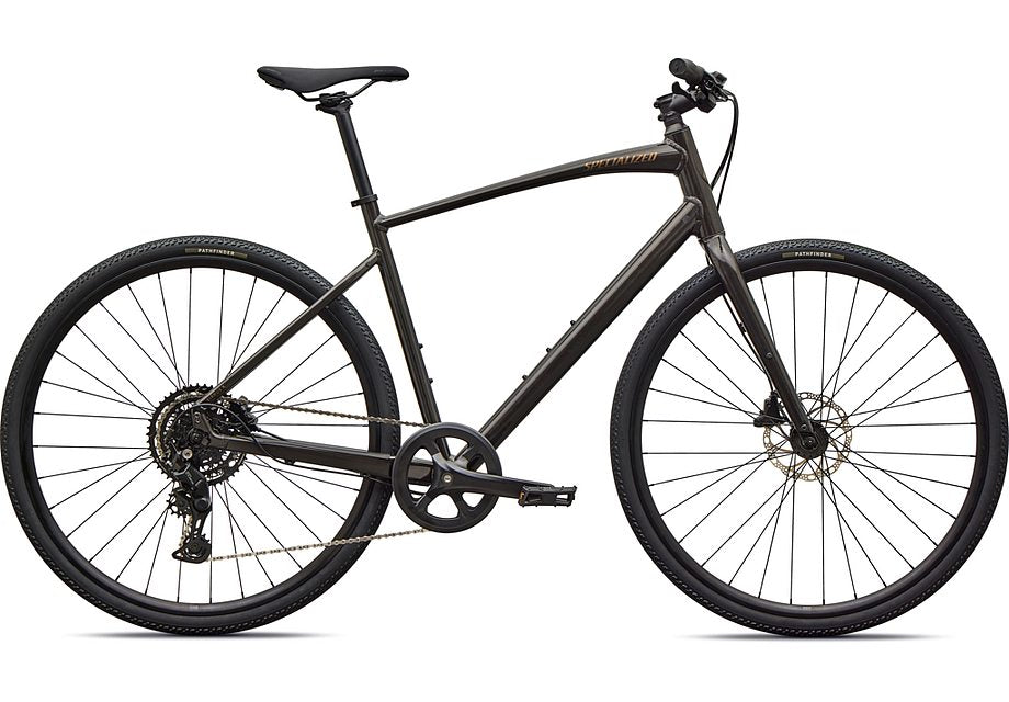 2026 Specialized Sirrus X 2.0 Km Bike Gloss Metallic Obsidian / Burnt Gold Metallic Frost Reflective S