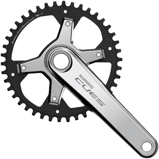 Shimano CUES FC-U6030-1 Crankset - 172.5mm 9/10/11-Speed 42t Asymmetric 110 BCD Silver