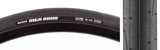 Maxxis High Road Tire - 700 x 28 Tubeless Folding Black HYPR K2 ONE70