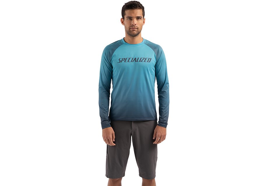 Specialized Enduro Air Jersey Ls Men Aqua / Cast Blue Refraction Xxl