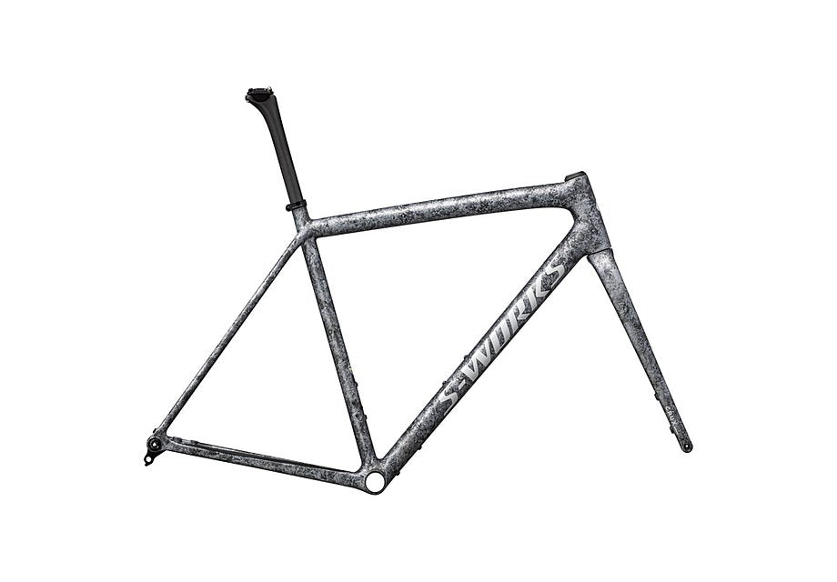Specialized crux S-Works frmset satin carbon / multi-color blurred impasto / gloss white metallic silver 56