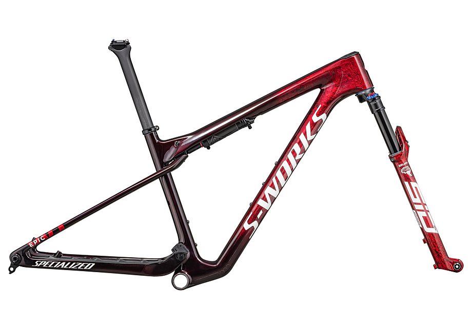 Specialized epic wc S-Works frmset gloss red tint / flake silver granite / metallic white silver s