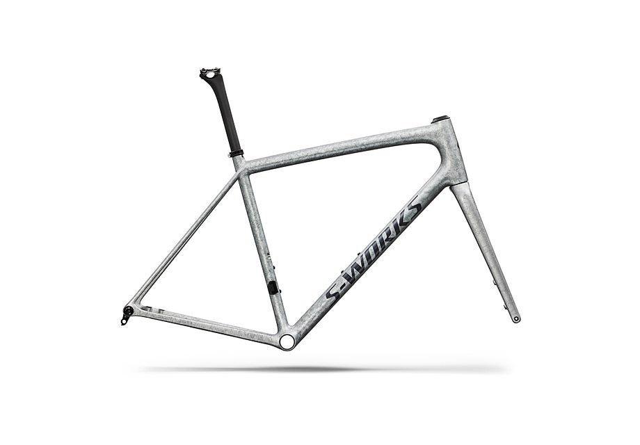 Specialized Aethos S-Works Frmset Gloss Silver Blurred Impasto / Black Pearl 58