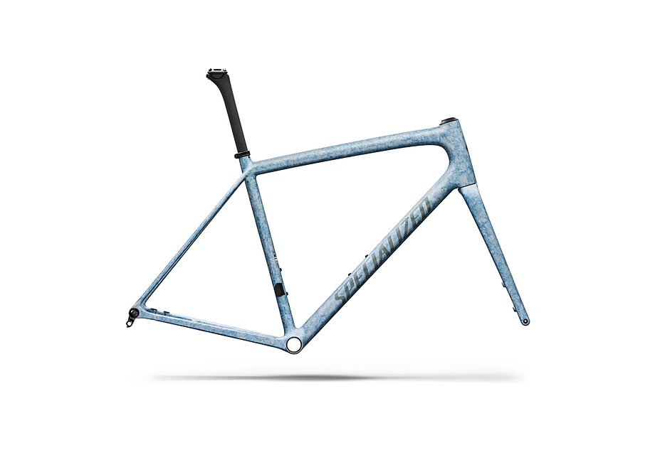 Specialized Aethos Frmset Satin Silver Dust / Glacial Metallic Blurred Impasto / Charcoal Tint 56