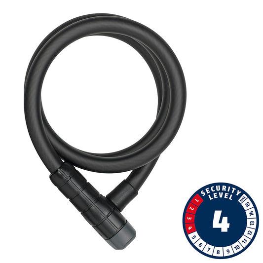 Abus Racer 6412K Cable Lock - Keyed 2.8' 12mm With Bracket Black