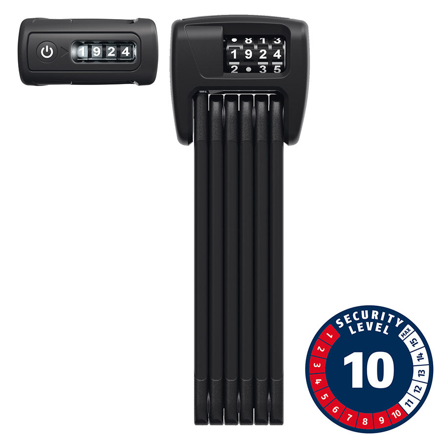 Abus Bordo 6000C with LED Folding Lock Combination 5mm 90cm 3 Black