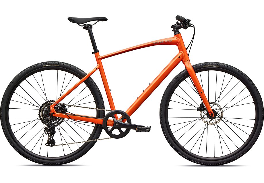 2026 Specialized Sirrus X 2.0 Km Bike Gloss Tangerine / Shadow Silver Frost Reflective L