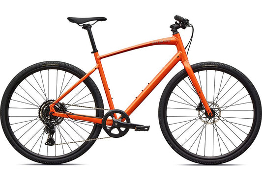2026 Specialized Sirrus X 2.0 Km Bike Gloss Tangerine / Shadow Silver Frost Reflective Xs