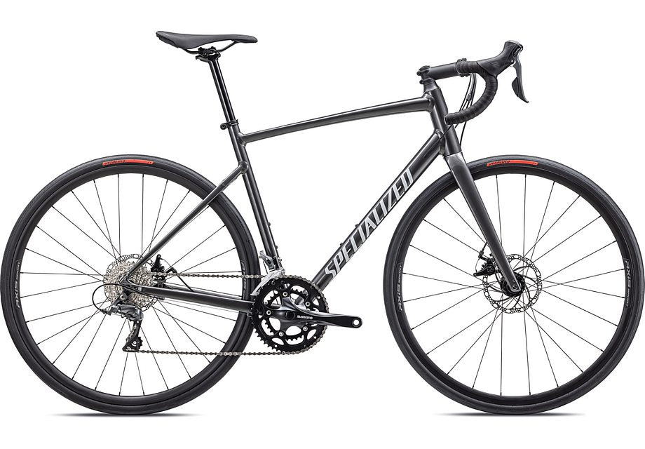 2026 Specialized Allez E5 Bike Gloss Smoke / White / Silver Dust 58