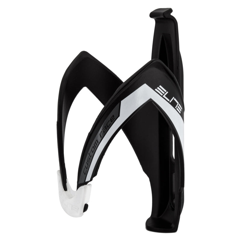 Elite Custom Race Water Bottle Cage - Matte Black/White/Silver