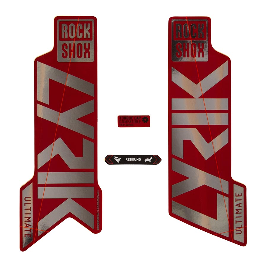 Rockshox Fork Decal Kit - Lyrik Ultimate 27.5"/29" Gloss Polar Foil/Red