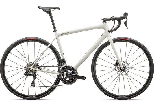 2024 Specialized Aethos Comp Bike Gloss Dune White Metallic Spruce 61