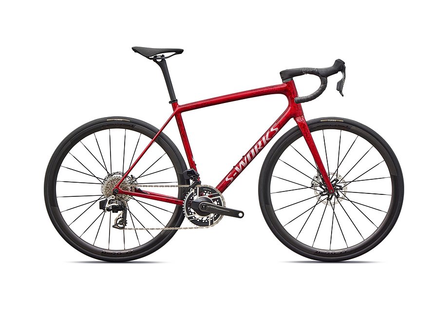 2026 Specialized Aethos S-Works Axs Bike Sandstone Metallic Base / Red Tint 52