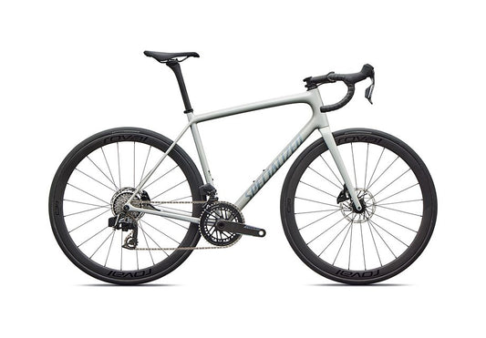 2026 Specialized Aethos Expert Axs Bike Gloss Dolomite Metallic / Blue Pearl Over Shadow Silver 49