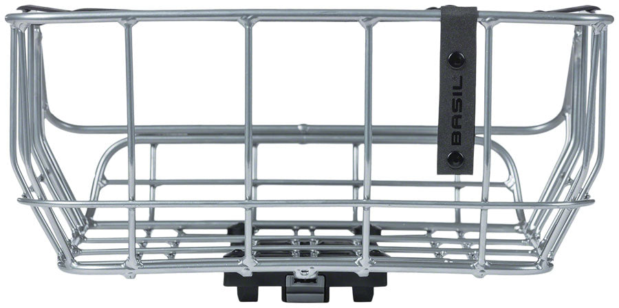 Basil Portland Rear Basket - MIK Mount Aluminum Silver