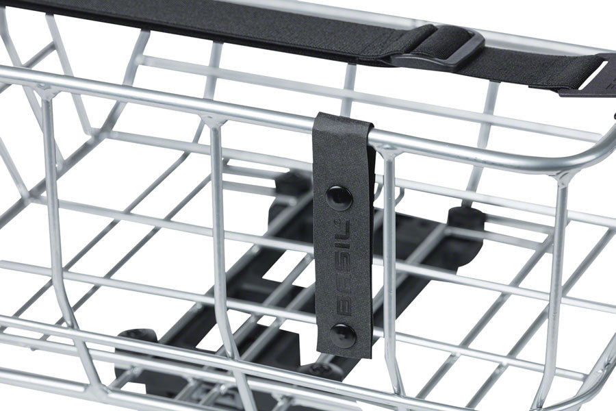 Basil Portland Rear Basket - MIK Mount Aluminum Silver
