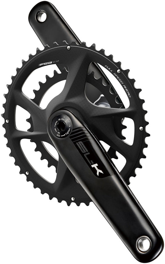 Full Speed Ahead SL-K 2x Modular Carbon Crankset - 165mm For Shimano HG+ 12-Speed 50/34t DM/90 BCD 30mm 386EVO Spindle BLK
