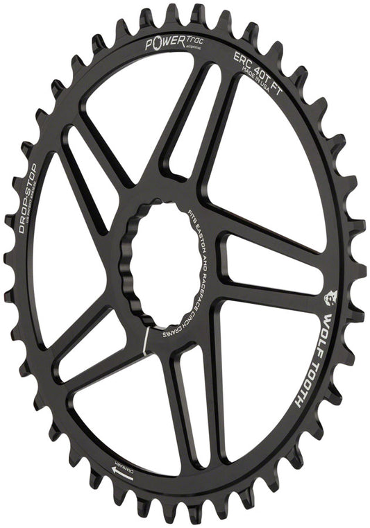 Wolf Tooth Elliptical Direct Mount Chainring - 40t RaceFace/EastonCINCH Direct Mount 3mm Offset Drop-Stop B Flattop Compatible BLK
