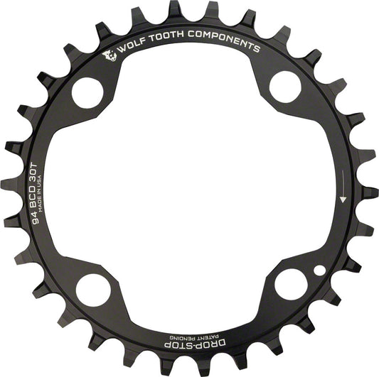 Wolf Tooth 94 BCD Chainring - 32t 94 BCD 4-Bolt Drop-Stop A For SRAM Cranks BLK