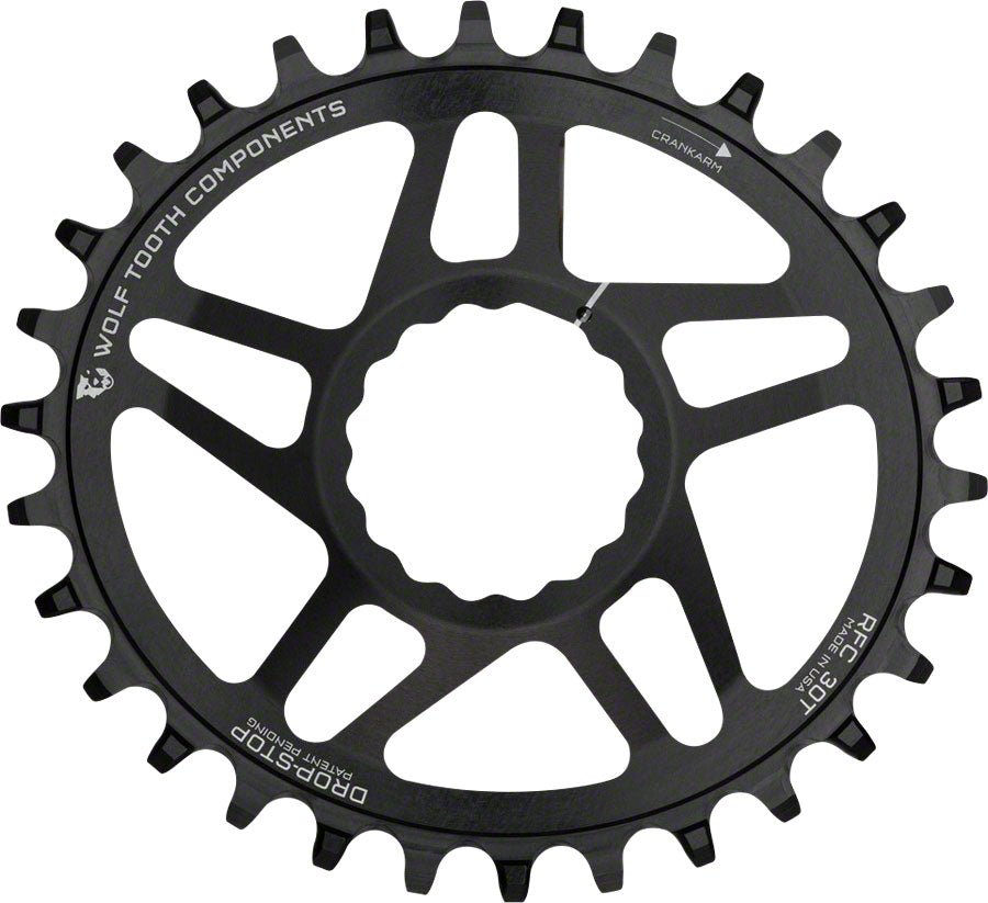 Wolf Tooth Elliptical Direct Mount Chainring - 30t RaceFace/Easton CINCH Direct Mount Drop-Stop A For Boost Cranks 3mm Offset BLK