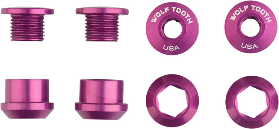 Wolf Tooth Components Single Chainring Bolt/Nut Set 4pc Pur