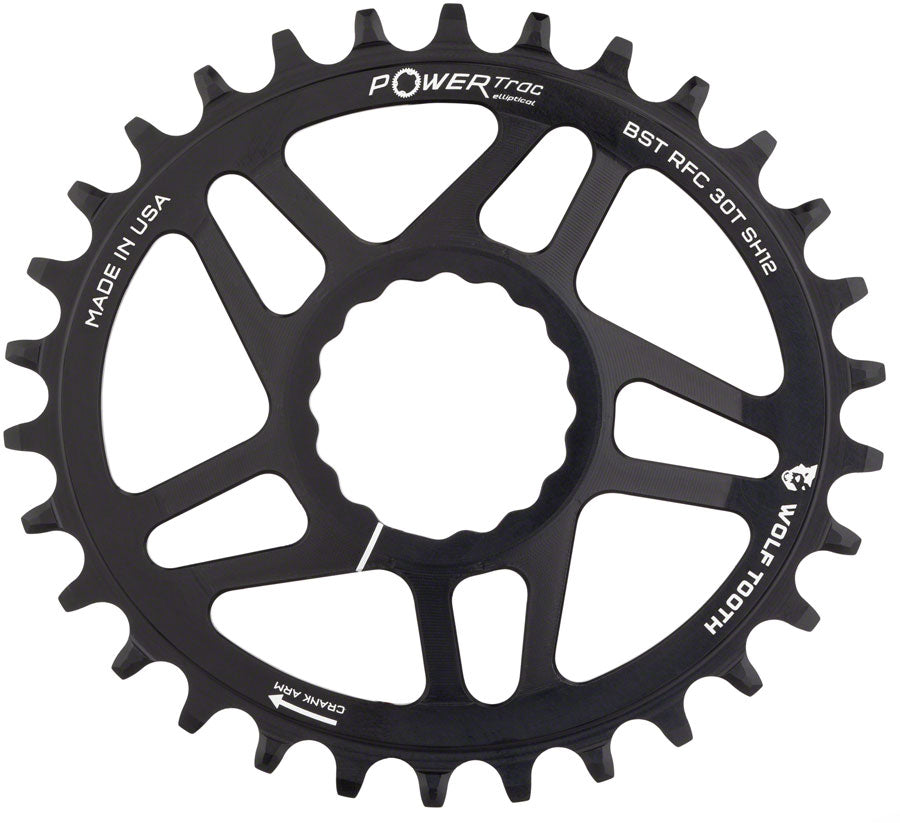 Wolf Tooth Components Elliptical Cinch Boost Chainring (HG+) 30T Black
