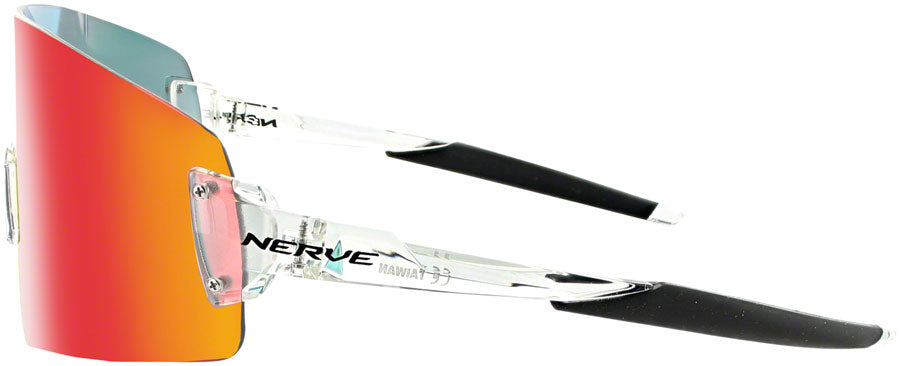 Optic Nerve FixeBLAST Sunglasses - Shiny Crystal Clear Smoke Lens Red Mirror