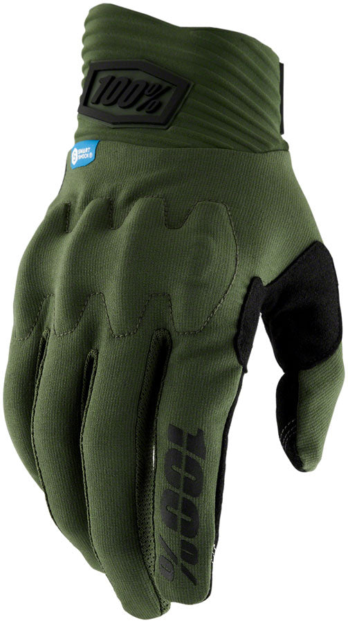 100% Cognito Smart Shock Gloves - Army Full Finger Men's Large