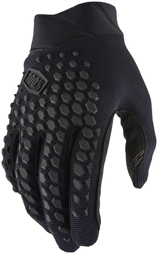 100% Geomatic Gloves - Black/Charcoal Full Finger Men's X-Large