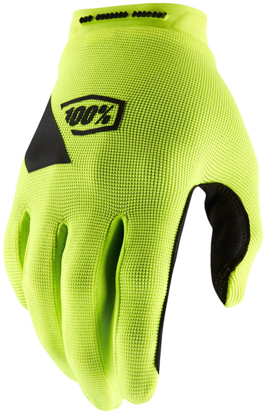 100% Ridecamp Gloves - Flourescent Yellow/Black Full Finger Women's Medium