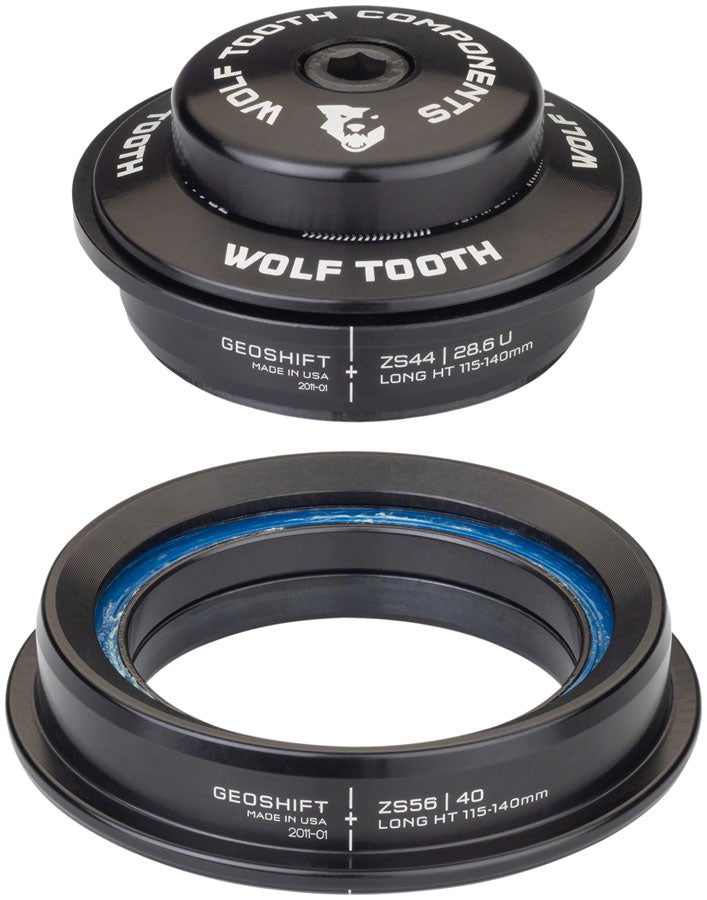 Wolf Tooth Components GeoShift Headset ZS44 Upper/ZS56 Lower (Perf) Long