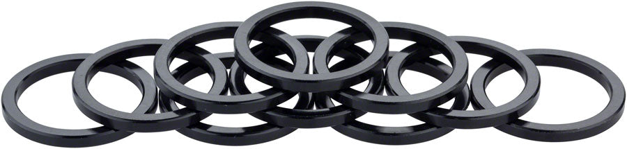 Problem Solvers Headset Stack Spacer - 25.4 3mm Aluminum Black Bag of 10