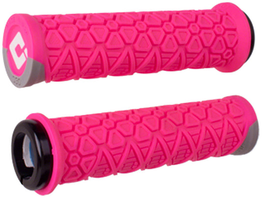 ODI Vanquish Grips - Pink/Gray Lock-On