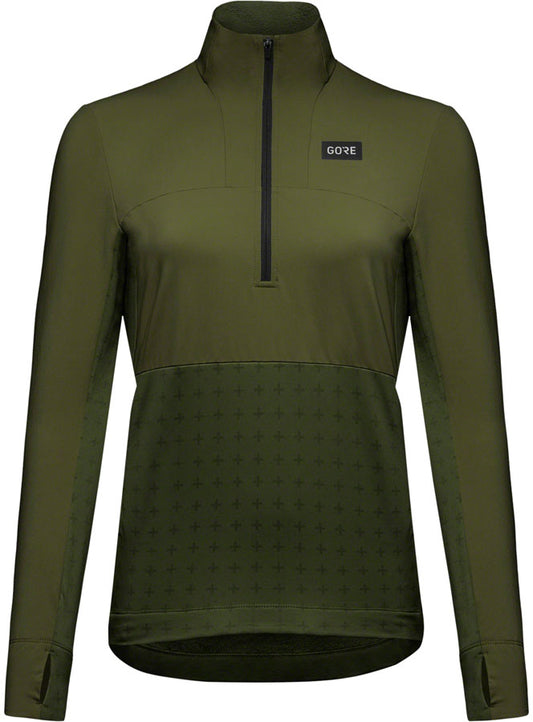Gorewear Trail KPR Hybrid 1/2-Zip Jersey - Utility Green Women's Medium