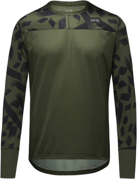 Gorewear Trail KPR Daily Long Sleeve Jersey - Utility Green/BLK Men's Small