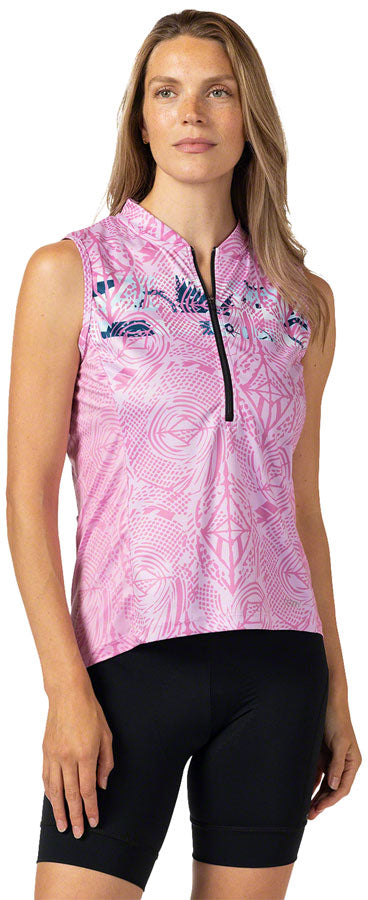 Terry Breakaway Mesh Sleeveless Jersey - Women's Pink Small