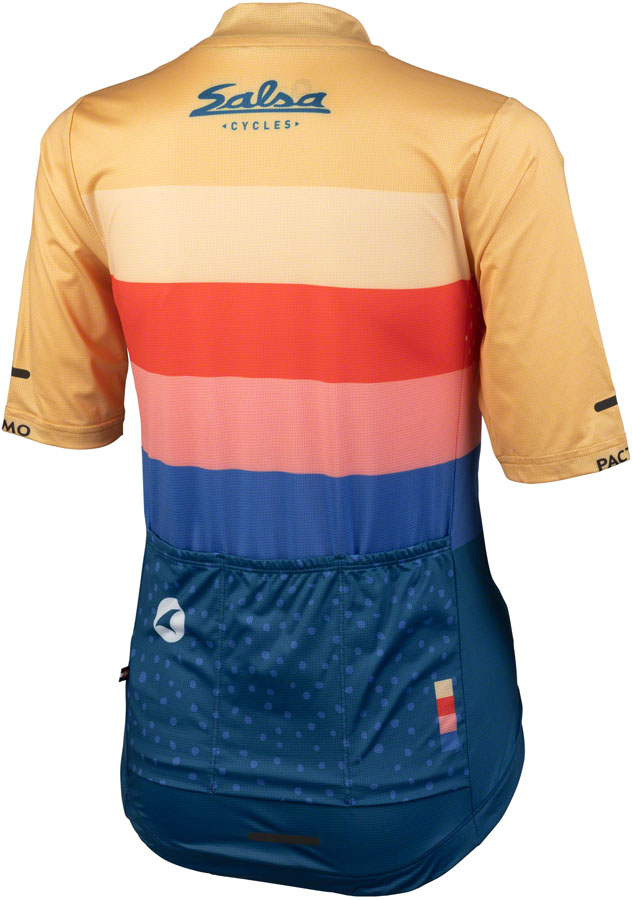 Salsa Team Polytone Women's Jersey - Goldenrod Dark Blue w/ Stripes X-Large