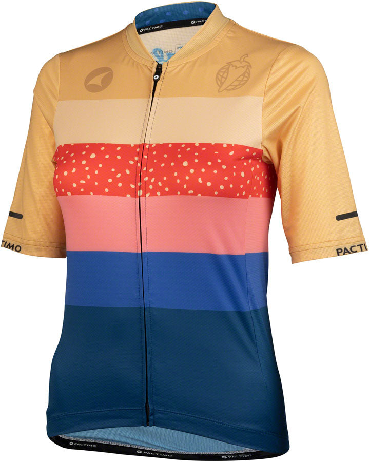 Salsa Team Polytone Women's Jersey - Goldenrod Dark Blue w/ Stripes Large