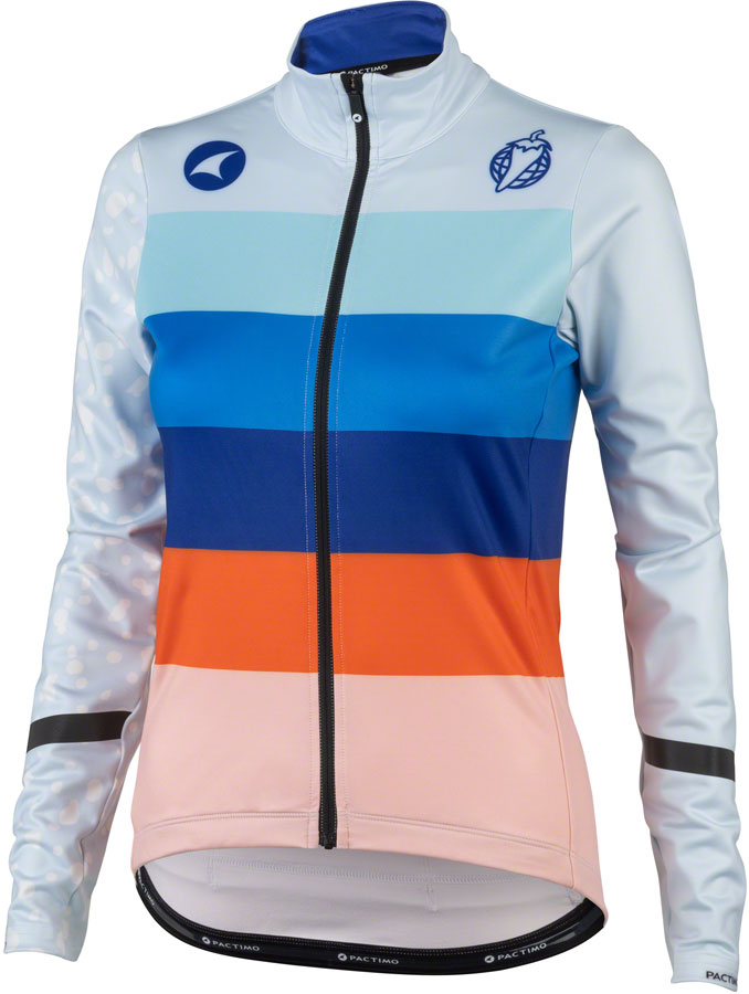 Salsa Arctica Women's Long Sleeve Jersey - Light Blue w/Stripes Medium