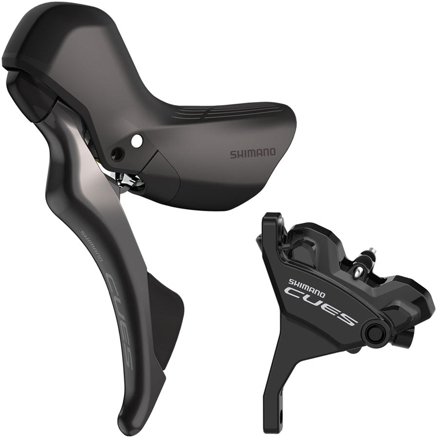 Shimano CUES ST-U6030 Shift/Brake Lever BR-U6030 Hydraulic Disc Brake Caliper - Left/Front 2x Flat Mount Caliper BLK